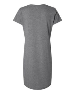 LAT 3522 Women’s Fine Jersey V-Neck Coverup – Granite Heather (back)