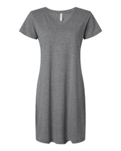 LAT 3522 Women’s Fine Jersey V-Neck Coverup – Granite Heather