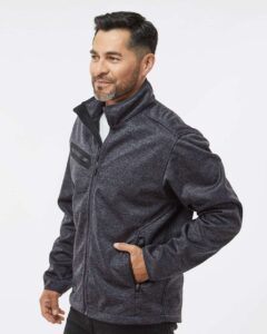 DRI DUCK 5316 Men’s Atlas Sweater Fleece Full-Zip Jacket – Charcoal (on model side)