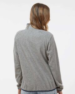 DRI DUCK 9340 Women’s Denali Mountain Fleece Pullover – Platinum (on model back)