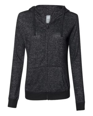 J. America 8656 Women’s Cozy Jersey Hooded Full-Zip