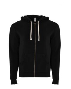 Next Level 9602 Unisex Santa Barbara Full-Zip Hoodie Sweatshirt – Black
