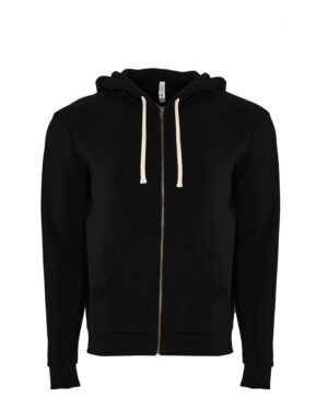Next Level 9602 Unisex Santa Barbara Full-Zip Hoodie Sweatshirt – Black