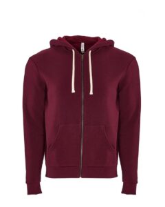 Next Level 9602 Unisex Santa Barbara Full-Zip Hoodie Sweatshirt – Cardinal