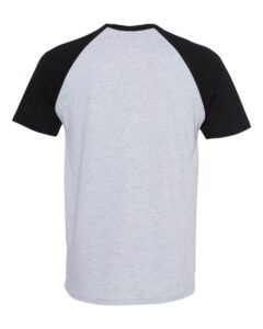 Next Level 3650 Unisex Cotton Raglan Tee – Black/ Heather Grey (back)