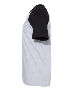 Next Level 3650 Unisex Cotton Raglan Tee – Black/ Heather Grey (side)