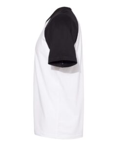 Next Level 3650 Unisex Cotton Raglan Tee – Black/ White (side)