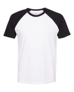 Next Level 3650 Unisex Cotton Raglan Tee – Black/ White