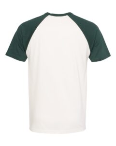 Next Level 3650 Unisex Cotton Raglan Tee – Forest Green/ Natural (back)