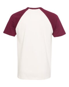 Next Level 3650 Unisex Cotton Raglan Tee – Maroon/ Natural (back)
