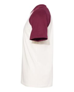 Next Level 3650 Unisex Cotton Raglan Tee – Maroon/ Natural (side)