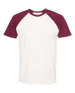 Next Level 3650 Unisex Cotton Raglan Tee – Maroon/ Natural