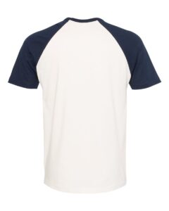 Next Level 3650 Unisex Cotton Raglan Tee – Midnight Navy/ Natural (back)