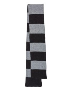 Sportsman SP02 Rugby-Striped Knit Scarf – Heather Black/ Heather Grey