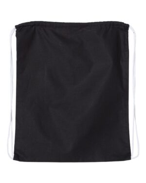 Q-Tees Q4500L Large Economical Cotton Drawstring Bag – Black
