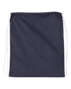 Q-Tees Q4500L Large Economical Cotton Drawstring Bag – Navy