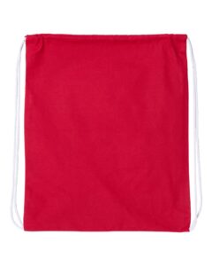 Q-Tees Q4500L Large Economical Cotton Drawstring Bag – Red (back)