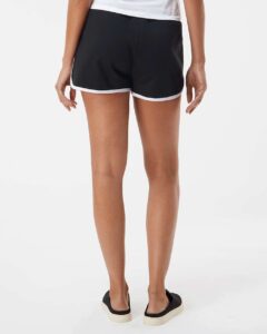 Boxercraft R65 Women’s Relay Shorts – Black/ White (on model back)