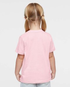 Rabbit Skins 3321 Toddler Fine Jersey Tee – Ballerina (on model back)