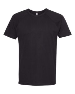 Next Level 3650 Unisex Cotton Raglan Tee – Black/ Black