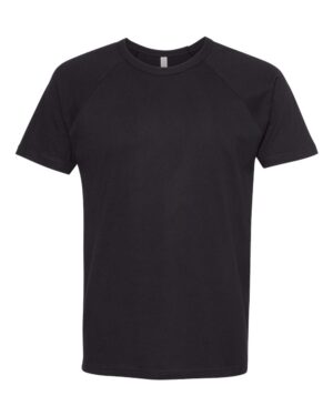 Next Level 3650 Unisex Cotton Raglan Tee – Black/ Black