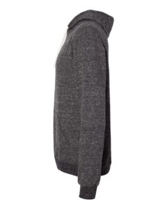 JERZEES 90MR Unisex Snow Heather French Terry Raglan Hooded Sweatshirt – Black Ink (side)