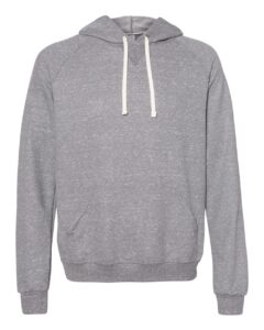 JERZEES 90MR Unisex Snow Heather French Terry Raglan Hooded Sweatshirt – Charcoal