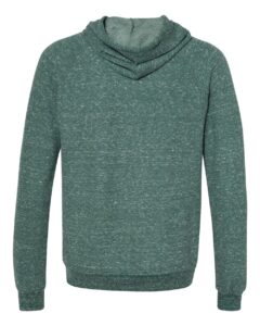 JERZEES 90MR Unisex Snow Heather French Terry Raglan Hooded Sweatshirt – Forest Green (back)