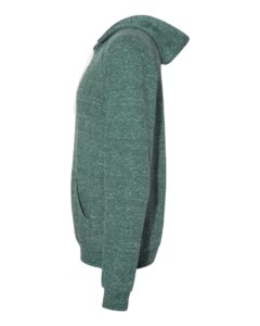 JERZEES 90MR Unisex Snow Heather French Terry Raglan Hooded Sweatshirt – Forest Green (side)