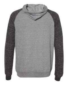 JERZEES 90MR Unisex Snow Heather French Terry Raglan Hooded Sweatshirt – Charcoal/ Black Ink (back)