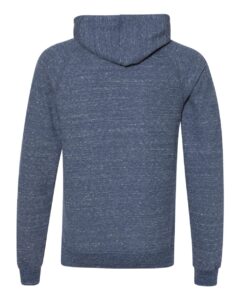 JERZEES 90MR Unisex Snow Heather French Terry Raglan Hooded Sweatshirt – Navy (back)