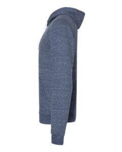JERZEES 90MR Unisex Snow Heather French Terry Raglan Hooded Sweatshirt – Navy (side)