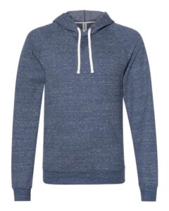 JERZEES 90MR Unisex Snow Heather French Terry Raglan Hooded Sweatshirt – Navy