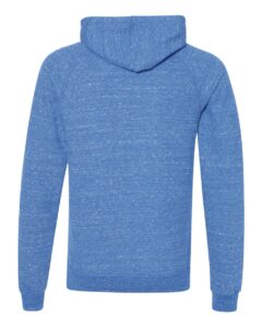 JERZEES 90MR Unisex Snow Heather French Terry Raglan Hooded Sweatshirt – Royal (back)
