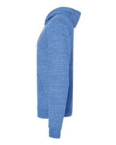 JERZEES 90MR Unisex Snow Heather French Terry Raglan Hooded Sweatshirt – Royal (side)