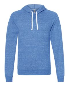 JERZEES 90MR Unisex Snow Heather French Terry Raglan Hooded Sweatshirt – Royal
