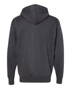 J. America 8821 Men’s Premium Full-Zip Hooded Sweatshirt – Charcoal Heather (back)