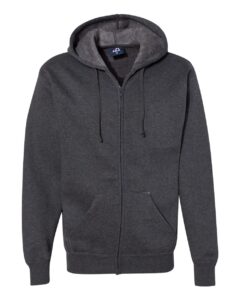 J. America 8821 Men’s Premium Full-Zip Hooded Sweatshirt – Charcoal Heather