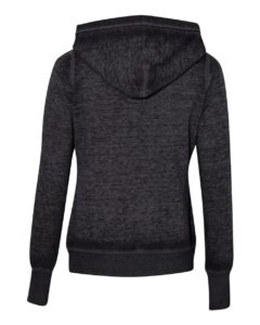 J. America 8912 Women’s Zen Fleece Hooded Sweatshirt – Twisted Black (back)
