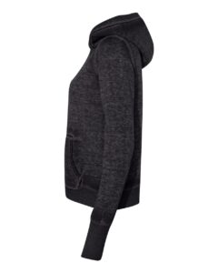 J. America 8912 Women’s Zen Fleece Hooded Sweatshirt – Twisted Black (side)