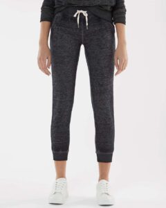 J. America 8944 Women’s Vintage Zen Fleece Joggers – Twisted Black (on model)