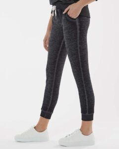J. America 8944 Women’s Vintage Zen Fleece Joggers – Twisted Black (on model side)