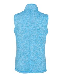 J. America 8625 Women’s Cosmic Fleece Vest – Electric Blue/ Neon Green (back)