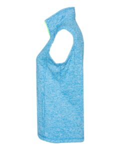 J. America 8625 Women’s Cosmic Fleece Vest – Electric Blue/ Neon Green (side)