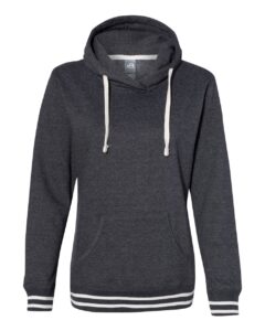 J. America 8651 Women’s Relay Hooded Sweatshirt – Black