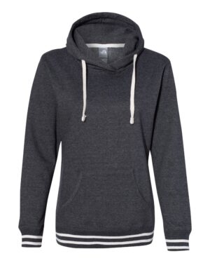 J. America 8651 Women’s Relay Hooded Sweatshirt – Black