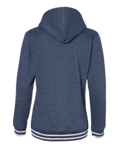 J. America 8651 Women’s Relay Hooded Sweatshirt – Navy (back)
