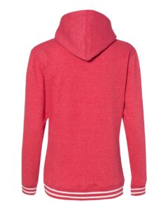 J. America 8651 Women’s Relay Hooded Sweatshirt – Red (back)