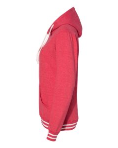 J. America 8651 Women’s Relay Hooded Sweatshirt – Red (side)