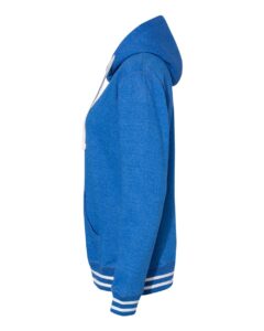 J. America 8651 Women’s Relay Hooded Sweatshirt – Royal (side)